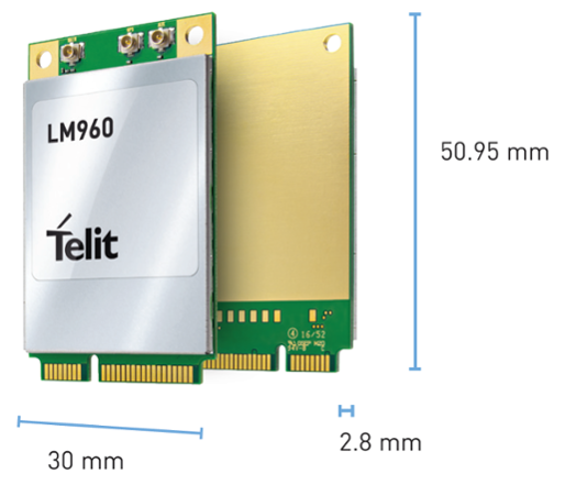 Telit’s LM960 Described as  First 1Gbps-class LTE Mini PCIe Card