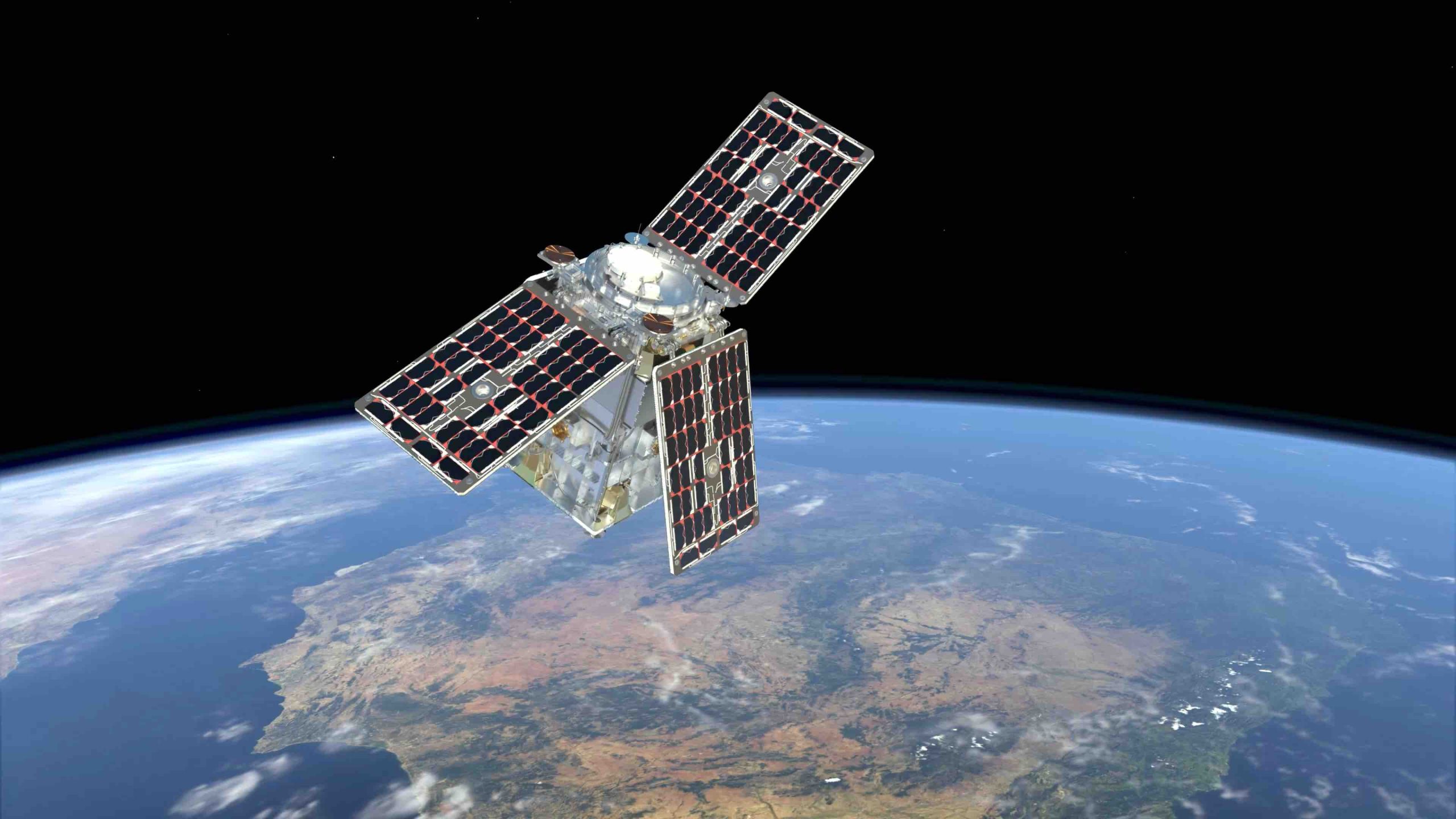 HydroGNSS studying the Earth’s water cycle; Image courtesy ESA